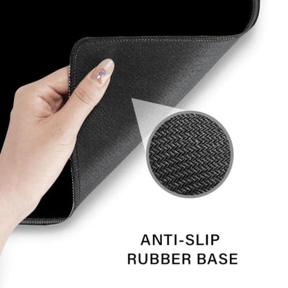 Desk Pad and Keyboard Wrist Rest, Large Mouse Pad + Keyboard Pad+Mouse Wrist Support, Non-Slip Desk Mat Protector for Office, Home 31.5×11.8 Inches Black - color: Black
