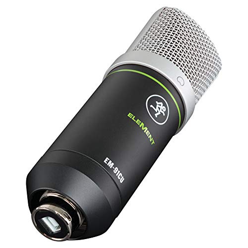 Mackie EM-Series, Large Diaphragm USB Condenser Microphone with Headphone Output and Mute (EM-91CU+), Black - size: USB, style: Large Diaphragm Condenser Plus