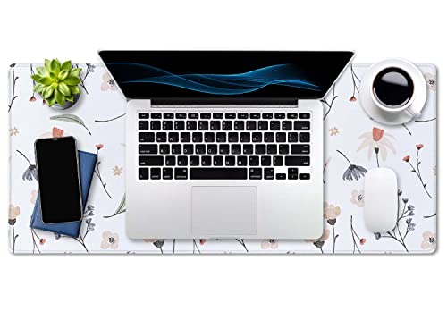 SSOIU Extra Large Flowers Desk Mat, Cute XXL Gaming Mouse Pad 35.5" X 15.7" - color: Flowers Desk Mat
