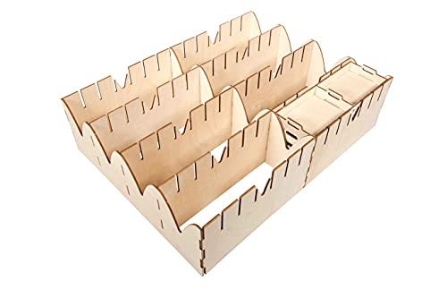 The Broken Token Wooden Game Organizer Compatible with Red Dragon Inn Character Trove – 4 Card Rows, 49 Decks