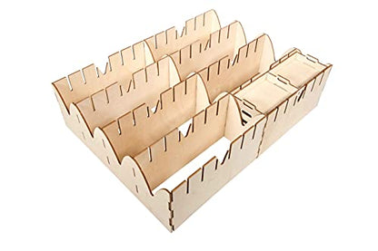 The Broken Token Wooden Game Organizer Compatible with Red Dragon Inn Character Trove – 4 Card Rows, 49 Decks