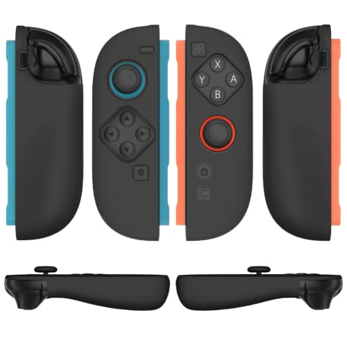 TNP JoyCon 2 Case Cover for Nintendo Switch 2 2025 - Soft Anti-Slip Silicone Protective Skin with Thumb Grip Caps Compatible with Nintendo Switch 2 Joy-Con 2 Controllers, 2 Pack (Black) - color: Black
