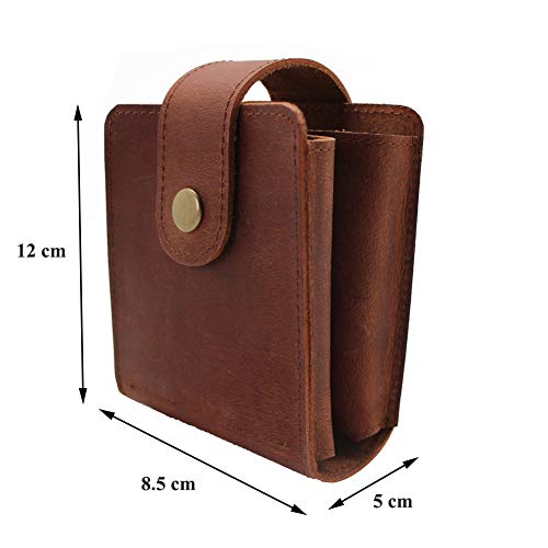 Playing Card Case, Genuine Leather Double Playing Cards Deck Holder for Magicians and Poker Players, Camping Holidays Trips - color: Double Deck