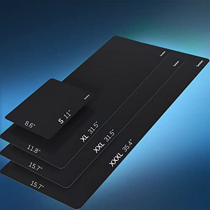 Senetem XL Large Mouse Pad, Ultra-Smooth Gaming Mousepad, Non-Slip Rubber Base, Washable Surface Fits Wired & Wireless Mouse – Big & Long Keyboard Computer Black Mat for Desk, 31.5x11.8 in - size: 31.5L x 11.8W inches
