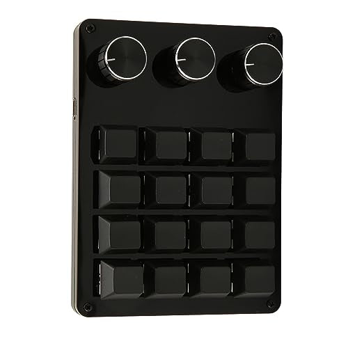 XUMIUZIY Programmable Macro Keyboard, 16 Key Macro Mechanical Gaming Keypad with 3 Knobs, One Handed Hot Swappable Switch Gaming Keyboard Wired, for Gaming Office Media