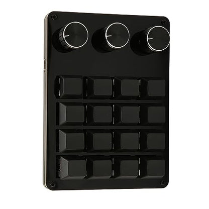 XUMIUZIY Programmable Macro Keyboard, 16 Key Macro Mechanical Gaming Keypad with 3 Knobs, One Handed Hot Swappable Switch Gaming Keyboard Wired, for Gaming Office Media