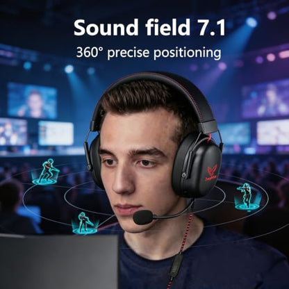 Wired Gaming Headset,Removable Mic,USB-C,3.5mm Audio Jack