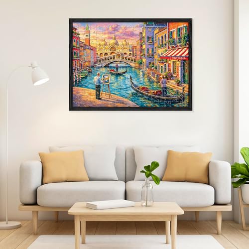Romantic Venice Canal 300 Piece Jigsaw Puzzle, Italian Scenery | Fun and Challenging Puzzle for Family Time, Relaxing Gift for Adults, Kids, Seniors, 20.5 x 15 in - style: Venetian Sunset Canal