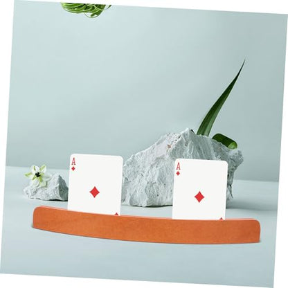 Wooden Playing Card Holder Stand Sturdy Card Rack Poker Display Base for Family Gatherings