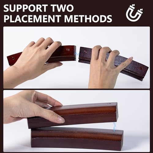 Card Holders for Playing Cards Set of 1 | Wooden Curved Playing Card Holder with Magnetic Suction Placed Up and Down, Left and Right, 13×1.6×1.2 Inch for Poker