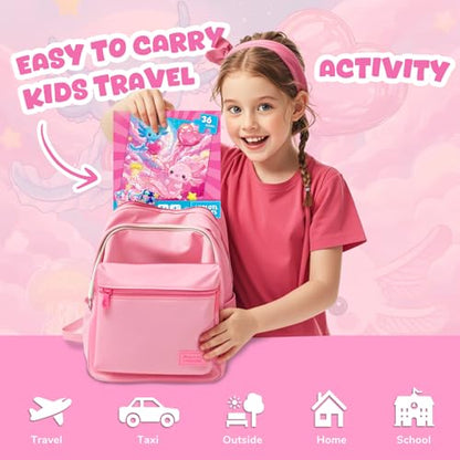 Magnetic Jigsaw Puzzles for Toddlers Kids 3-8 Girls,(3 36-Pieces) Travel Puzzles Toys for Kids Ages 4-6,Take-Along Car Airplane Road Trip Activities Game for 3 4 5 6 7 8 Year Old Birthday Gift,Axolotl - style: Axolotl