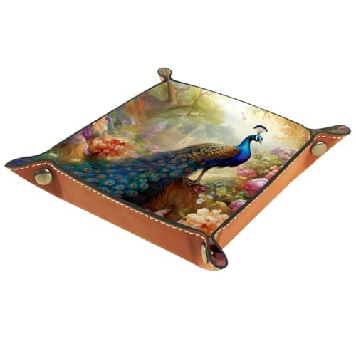 Peacock Flowers Dice Tray Dice Rolling Tray Folding Dice Holder for Dice Games, Like RPG, DND and Other Table Games - color: Multi 16
