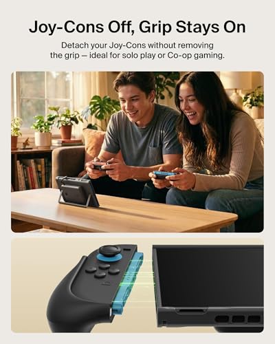 Belkin Nintendo Switch 2 Case Grip, 30W 10000mAh Magnetically Attachable Power Bank with Digital Display, Dockable, Quick-Release, Kickstand Compatible Ergonomic Non-Slip Protective Travel Case - color: Black, style: Charging Grip