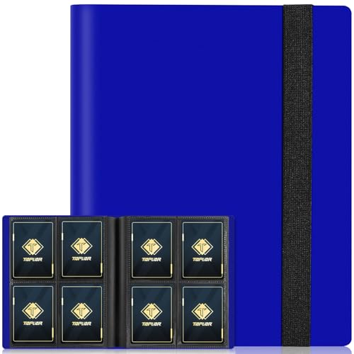 4 Pocket Card Binder for 160 Sleeves, Card Folder Ablum for Trading Cards Collection for Sports Cards, Baseball Cards, Game Cards, Mini TCG Binder Fit for MTG, Gift for Card Collector(Navy Blue) - color: Navy Blue, size: 160 Pockets