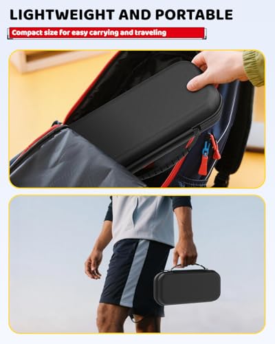 Switch 2 Slim Hard Shell Carry Case for Nintendo Switch 2 2025/Switch/OLED | Hard Shell Carrying Case with Soft Lining, 10 Card Slots, Durable Ballistic Nylon, Soft Silicone Handle, Switch2 Carry Case - color: Black
