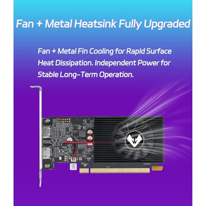 MOUGOL AMD Radeon R7 350 4GB GDDR3 Low Profile Graphics Card, 2*HDMI Port | 128-Bit 512SP GPU with Half-Height Design for SFF Slim Desktop PCs, Supports Windows 10/8.1/7 (Not Win11 Compatible)