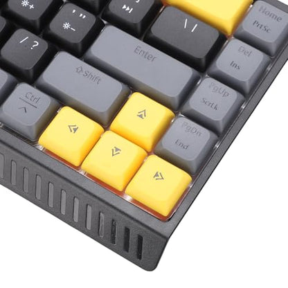 Zopsc Wired Computer Keyboard, Quiet Anti Ghosting Slim Keyboard with RGB Backlit, Scissor Switch Compact 68 Keys Keyboard for Work Gaming, Office Laptop - color: Black Gray