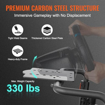 VEVOR Racing Wheel Stand Foldable Fit For Logitech,Thrustmaster,Fanatec,Hori,Mad Catz, Carbon Steel Driving Simulator Cockpit Adjustable Pedal & Seat,Fit Most Wheels and Pedals, Max. Load 330lbs
