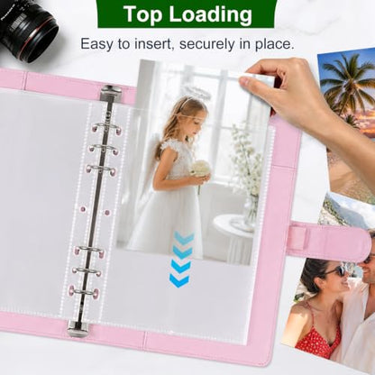 30 Pack 60 Pockets 5x7' Ultra-Clear Photocard Sleeves for 6 Ring A5 Binder, Double-Sided 1 Pocket Photo Pages, Top Loading Sheet Protector for Photos, Postcards, Seed Packets - color: 5x7" - 30 Pack 60 Pockets