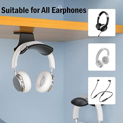 2-Pack Never Fall Headphone Hook Wall Mount Headset Holder White | Stand fixted with screws for airpods max sennheiser sony bose beats akg - color: White Z(2 Pack)