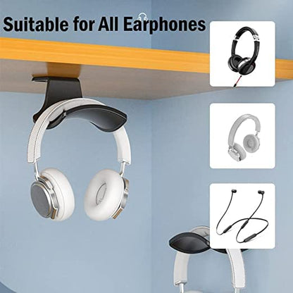 2-Pack Never Fall Headphone Hook Wall Mount Headset Holder White | Stand fixted with screws for airpods max sennheiser sony bose beats akg - color: White Z(2 Pack)