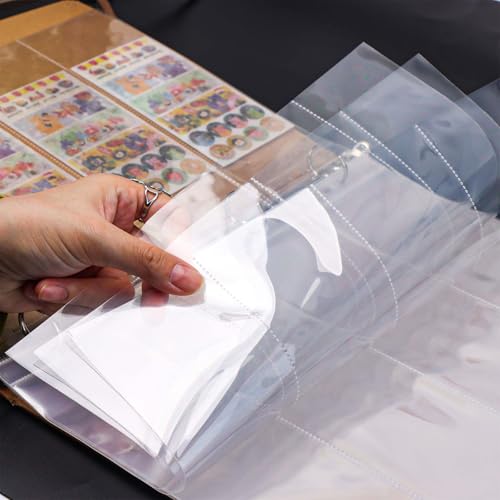 Mogoostry A4 Clear Sheet Protectors 4 Pocket Binder Sleeves 20 Sheets 11 Holes Side Open Banknote Protector Currency Collection Page Protector - color: 4-pocket