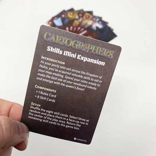 Cartographers: Skills 1 Mini-Expansion | 8 Powerful New Skill Cards | Strategic Variety for Cartographers & Cartographer Heroes | Fantasy Map Drawing Family Strategy Board Game by Thunderworks Games