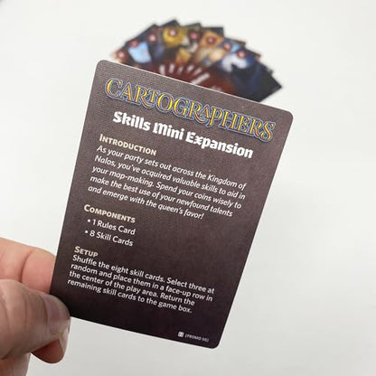 Cartographers: Skills 1 Mini-Expansion | 8 Powerful New Skill Cards | Strategic Variety for Cartographers & Cartographer Heroes | Fantasy Map Drawing Family Strategy Board Game by Thunderworks Games