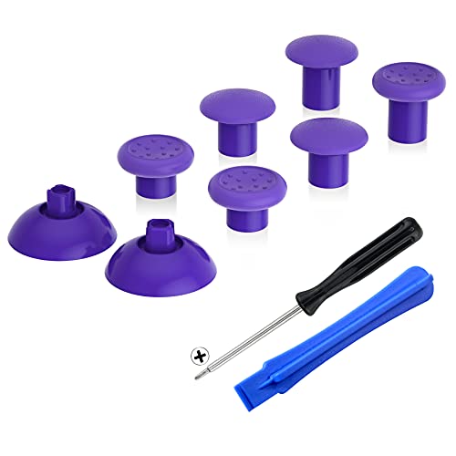 eXtremeRate ThumbsGear Interchangeable Ergonomic Thumbstick for PS5 Controller, for PS4 All Model Controller - 3 Height Domed and Concave Grips Adjustable Joystick - Purple - color: Purple