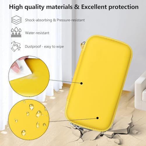 Supmay Hard Carrying Case Compatible with Nintendo DS Lite NDSL, Gameboy Advance Games Storage Holder Travel Bag with Mesh Pocket for USB Charging Cable, Stylus, Earphones, Game Cartridge, Yellow - color: Yellow