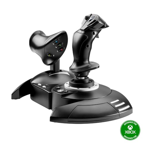 Thrustmaster T-Flight Hotas One Flight Stick & Throttle - XBOX & PC | Detachable design, Officially licensed, adjustable resistance, responsive trigger, 14 programmable buttons, dual rudder - style: Black Xbox Series X/S | PC