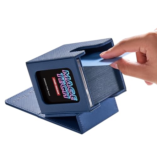 Commander Deck Box Lite - Card Display with Snap Card Holder & Removable Cover, Fits 100+ Single-Sleeved Cards, Ideal for MTG, PTCG, OPCG, SWU & More (Blue) - color: Blue