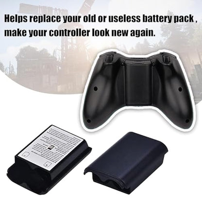 Dogxiong 2 Pack Battery Pack Cover for Xbox 360 Wireless Controller, Replacement Battery Pack Cover Shell Case for Xbox360 (Black) - color: 2Pcs Black