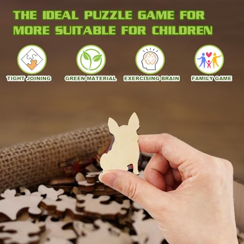 Wooden Puzzles for Kids Ages 4-8, Cute Dog Puzzle, Unique Animal Shaped Wooden Jigsaw Puzzles for Kid, 50 Pieces Puzzles for Kids(50pcs,11.4 * 11.4in) - color: Cute Puppy