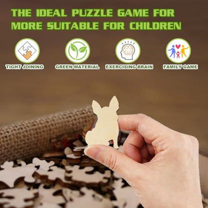 Wooden Puzzles for Kids Ages 4-8, Cute Dog Puzzle, Unique Animal Shaped Wooden Jigsaw Puzzles for Kid, 50 Pieces Puzzles for Kids(50pcs,11.4 * 11.4in) - color: Cute Puppy