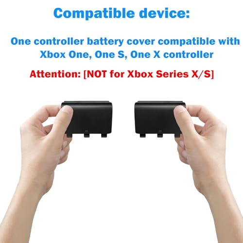 4 Pack One Controller Battery Back Cover for Xbox One/S/X Controller Battery Cover, Battery Back Shell Repair Part for XboxOne/S/X Controller, [NOT for Xbox Series X/S] (Black) - color: Black