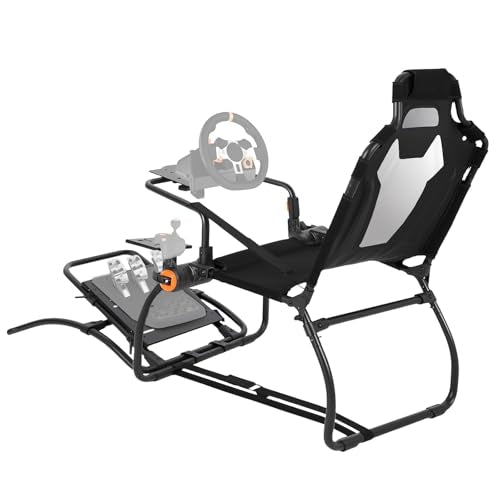 Foldable Sim Racing Rig | Heavy-Duty Carbon Steel Racing Wheel Frame Fits Logitech & All Top Gaming Steering Wheel Brands - size: 59.5x33.9x44.5 Inch
