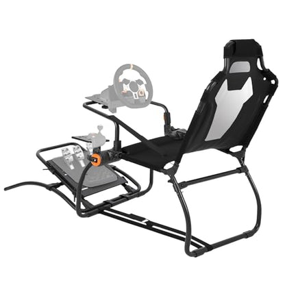Foldable Sim Racing Rig | Heavy-Duty Carbon Steel Racing Wheel Frame Fits Logitech & All Top Gaming Steering Wheel Brands - size: 59.5x33.9x44.5 Inch