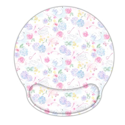 Ergonomic Mouse Pad with Wrist Support,Non-Slip Rubber Base for Computer Laptop & Mac,Lightweight Rest for Home,Office & Travel (Hydrangea Swan) - color: Hydrangea Swan