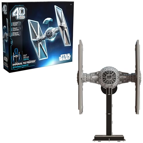 4D Build, Star Wars Imperial Tie Fighter 3D Model Kit, Star Wars Collectibles & Desk Decor, Adult Puzzle, Building Toys, 120 Pieces, 3D Puzzles, Gift Ideas for Ages 12 & Up - style: Imperial Tie Fighter 120 pcs