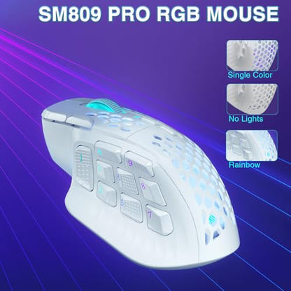 SOLAKAKA SM809 Gaming Mouse for MMO,24000 DPI,16 Programmable,RGB PC Gaming Mice