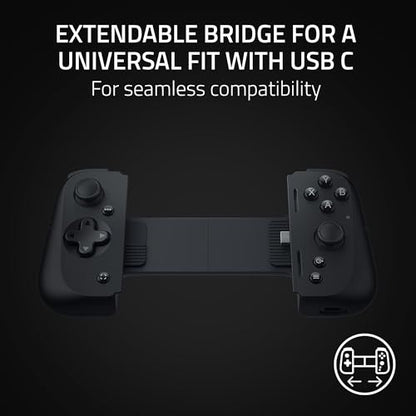 Razer Kishi V2 Gaming Controller for Android & iPhone 15 Series (USB C): Console Quality Controls - Stream PC, Xbox, PlayStation Games on Phone, Mobile - Passthrough Charging - Virtual Controller Mode