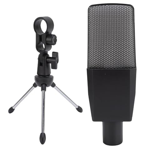 Jiawu RGB USB Condenser Mic with Fast Mute Function for Game Consoles Laptop, Gaming Microphone with Tripod Stand for Streamers Podcasters