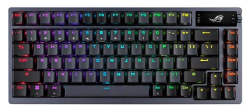 ASUS ROG Azoth Wireless Mechanical Gaming Keyboard – 75% TKL, Tri-Mode Connectivity, Hot Swappable Pre-lubed ROG NX Snow Linear Switches, PBT Keycaps, RGB, OLED Display, PC/Mac Support - Black - color: Black, size: Snow Linear, style: Azoth