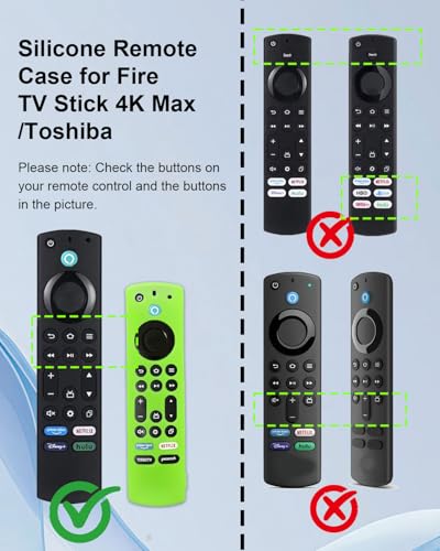 2Pcs Glowing Remote Cover for Insignia/Toshiba Smart TV | Silicone Protective Remote Control Case Cover, Anti Slip Shockproof Remote Control Cover with Lanyard, Green + Purple - color: Green + purple