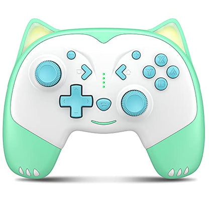 ECHTPower Switch 2 Pro Controller with Hall Effect Joysticks, One-Key Wake-Up for Switch 2, Wireless Controller for Switch 2/Switch/Lite/OLED, Turbo Button, 4 Back Buttons, RGB Lighting, 3.5mm Jack, Dual Vibration, 6-Axis Gyro (White Green) - color: White