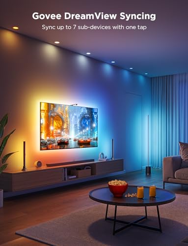 Govee TV Backlight 3 Lite Kit, 11.8ft RGBICW Wi-Fi TV LED Strip Lights for 55-65in TVs with Camera and 15 Inches Smart Light Bars with 4-in-1 Light Beads - Works with Alexa & Google Home | for 55-65in TVs with Camera and 15 Inches Smart Light Bars with 4-