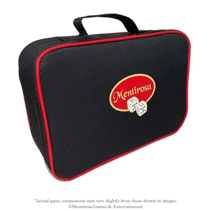 MENTIROSA® Travel 6-Player Set – The Original Bluffing Dice Game for Adults, Premium Portable Party Game for Friends, Vacations, and Game Nights, Compact Case with Poker Dice, Tubes & Chips