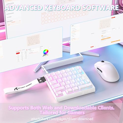 ATTACK SHARK M36 HE One-Handed Magnetic Switch Keyboard, 8000Hz Polling, Hot-Swappable, High-Precision 0.01mm, 36 Keys Wired Keypad with RGB Backlit, C01 Ultra Led Aviator Cable-White Contour - color: White Contour