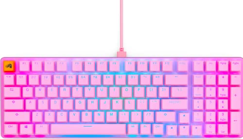 GLORIOUS Gaming GMMK 2- Custom Keyboard - Hot Swappable Mechanical Switches - Full Size Wired Keyboard -Cherry Mx Style - Double Shot Keycaps & Linear Switches - PC Gaming Setup Accessories - color: Pink, size: Prebuilt Full Size (96%)